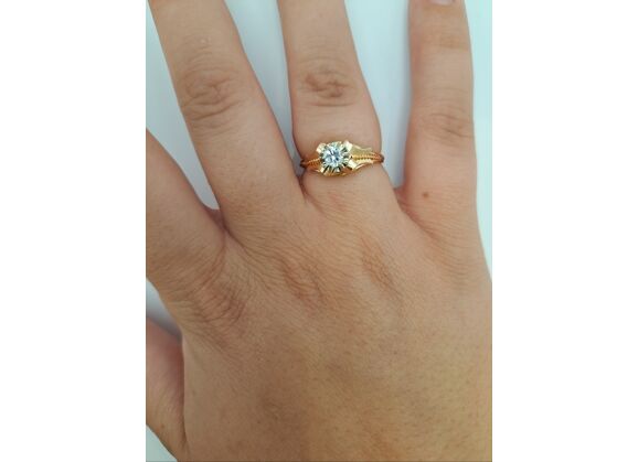 Image Bague Or rose Oxyde de zirconium Oxyde de zirconium