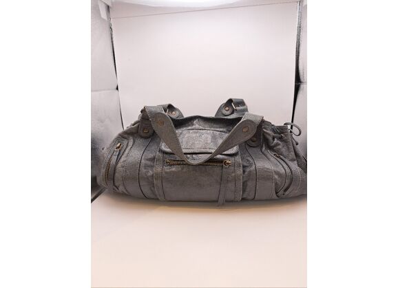 Image Sac à main Rebelle Porté épaule Cuir de veau Gris