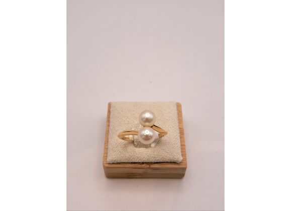 Image Bague Or jaune Perles