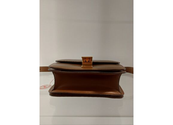 Image Sac à main CELINE Classic Box small Porté épaule Cuir Marron