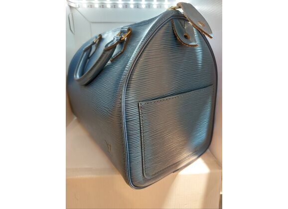 Image Sac à main LOUIS VUITTON Speedy 30 Porté main Cuir épi Bleu