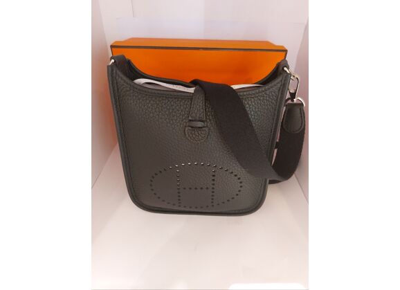 Image Sac à main HERMES Evelyne Porté croisé Cuir Noir