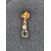 Image Pendentif Or jaune Pierre noire Oxyde de zirconium