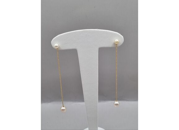 Image Boucles d'oreilles Or jaune Perles
