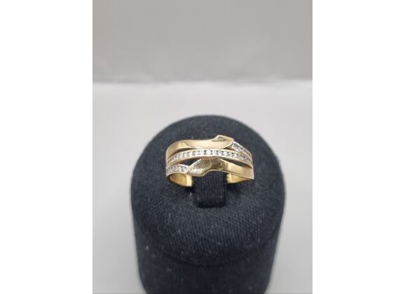 Image Bague Or jaune Oxyde de zirconium Oxyde de zirconium