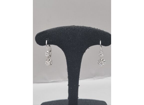 Image Boucles d'oreilles Or blanc Oxyde de zirconium Oxyde de zirconium
