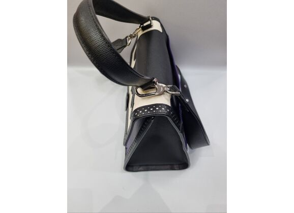 Image Sac à main LONGCHAMP Purple Porté épaule Cuir Violet noir et blanc