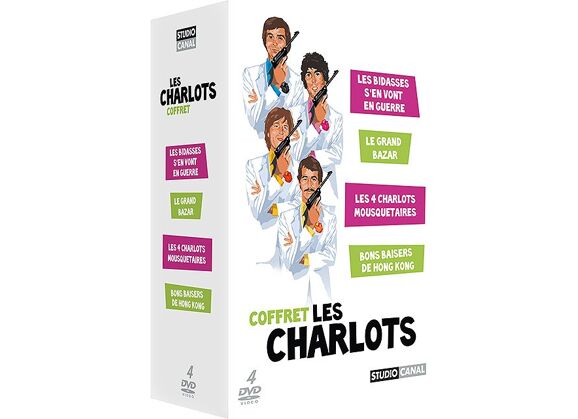 Image DVD Coffret Les Charlots - Les Bidasses S'en Vont En Guerre + Le Grand Bazar + Les 4 Charlots Mousquetaires + Bons Baisers De Honk Kong - Pack DVD Zone 2