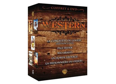 DVD  Coffret Western - La Conquête De L'ouest + Pale Rider + Rio Bravo + La Horde Sauvage + La Prisonnière Du Désert - Pack DVD Zone 2
