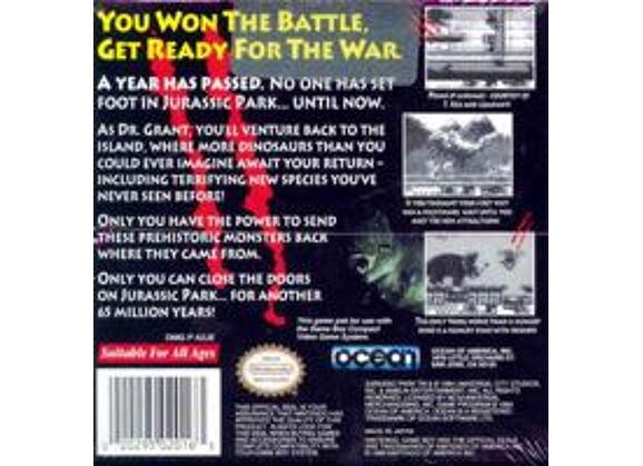 Image Jeux Vidéo Jurassic Park Part 2 The Chaos Continues Game Boy