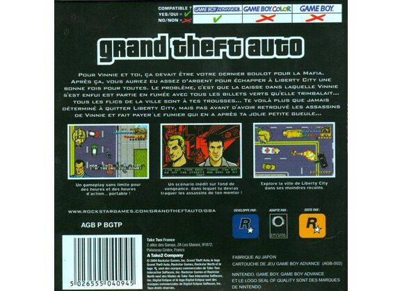 Image Jeux Vidéo Grand Theft Auto Game Boy Advance