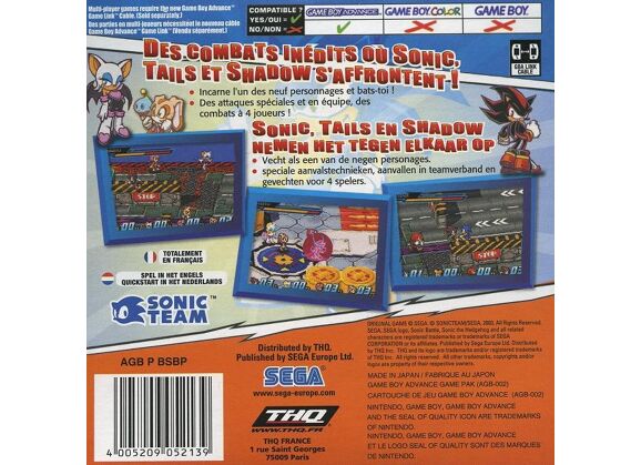 Image Jeux Vidéo Sonic Battle Game Boy Advance