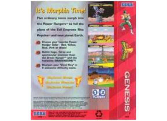 Image Jeux Vidéo Mighty Morphin Power Rangers Megadrive