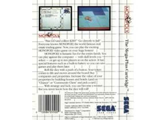 Image Jeux Vidéo Monopoly Master System