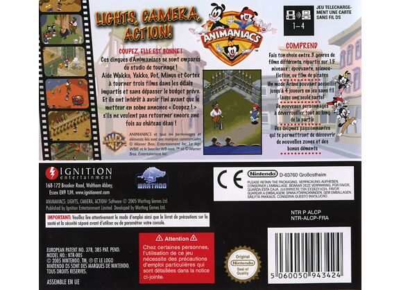 Image Jeux Vidéo Animaniacs Lights, Camera, Action! DS