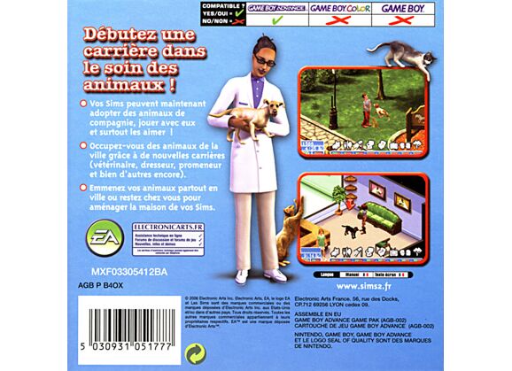 Image Jeux Vidéo Les Sims 2 Animaux & Cie Game Boy Advance