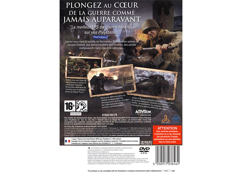 Playstation PS2 video game Call of Duty 3 on the march to Paris comple – La Roue du Passé Playstation PS2 video game Call of Duty 3 on the march to Paris comple – La Roue du Passé
