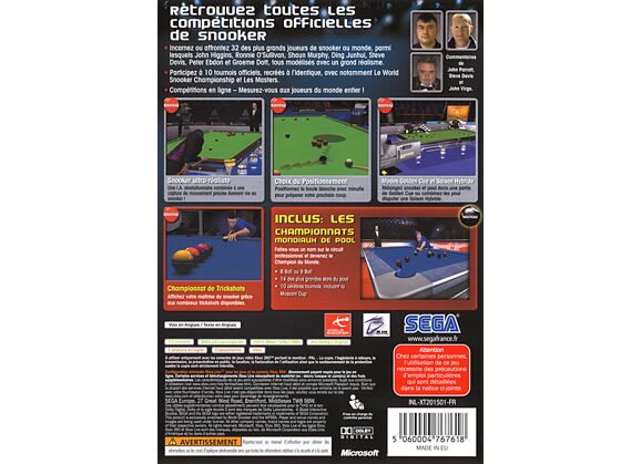 Image Jeux Vidéo World Snooker Championship 2007 Xbox 360