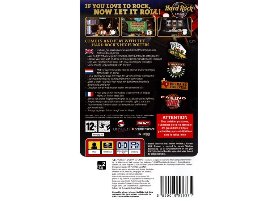Jeux Vidéo Hard Rock Casino PlayStation Portable (PSP) d'occasion