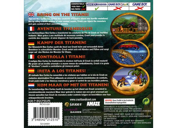 Image Jeux Vidéo Crash of The Titans Game Boy Advance