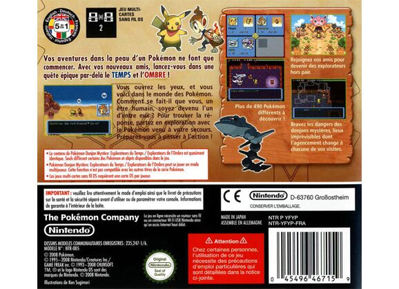Image Jeux Vidéo Pokémon Donjon Mystere Explorateurs de l'Ombre DS