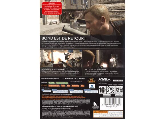 Image Jeux Vidéo 007 Quantum of Solace Jeux PC