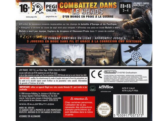 Image Jeux Vidéo Call of Duty World at War DS