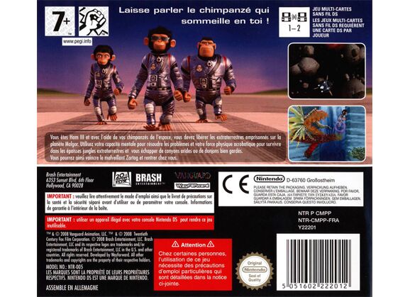 Image Jeux Vidéo Les Chimpanzes de l'Espace DS