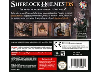 Jeux Vidéo Sherlock Holmes Le Mystere de la Momie DS