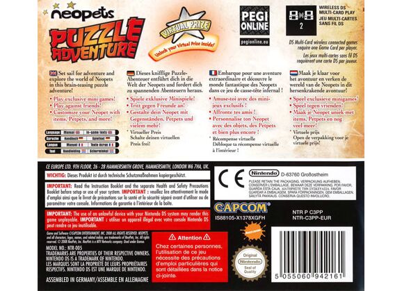 Image Jeux Vidéo Neopets Puzzle Adventure DS