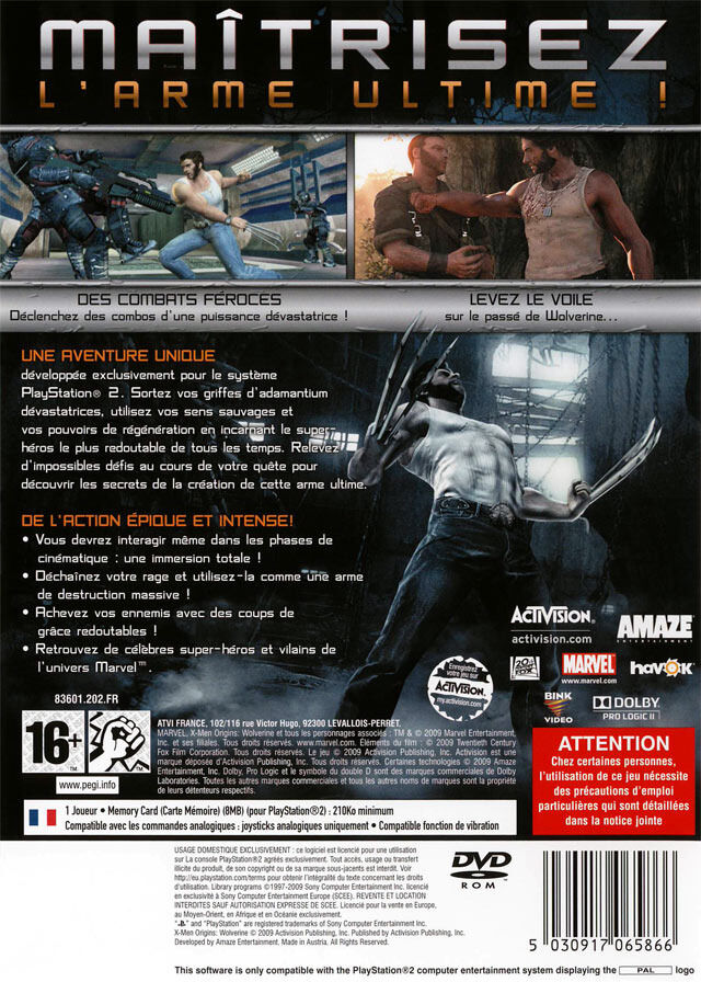 wolverine playstation 2