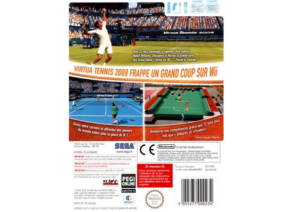 Image Jeux Vidéo Virtua Tennis 2009 Wii