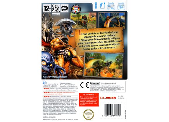 Image Jeux Vidéo Overlord Dark Legend Wii