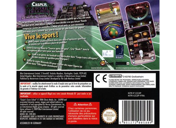 Image Jeux Vidéo Casper l'Ecole de la Peur La Terrifiante Journée de Sport DS