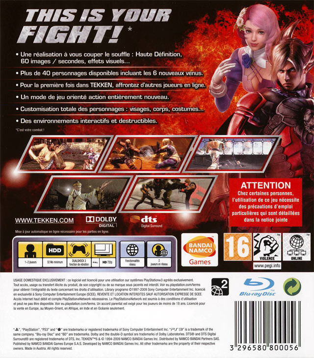 Jeux Vidéo Tekken 6 PlayStation 3 (PS3) d'occasion
