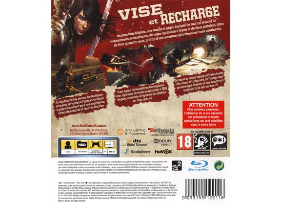 Image Jeux Vidéo WET PlayStation 3 (PS3)