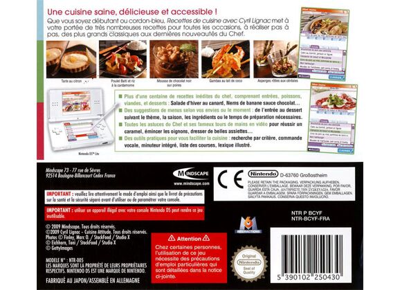 Image Jeux Vidéo Recettes de Cuisine avec Cyril Lignac DS