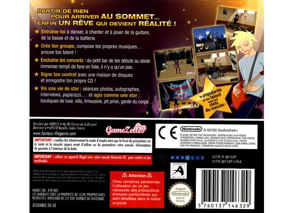 Image Jeux Vidéo Famous En Route vers la Gloire DS