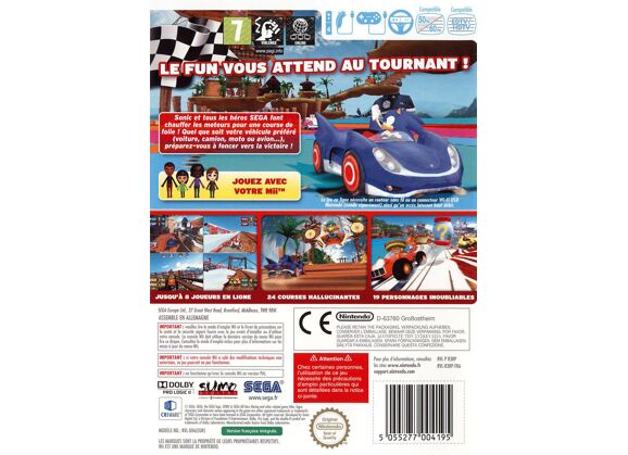 Image Jeux Vidéo Sonic & Sega All-Stars Racing Wii