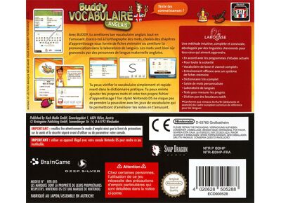 Jeux Vidéo Buddy Anglais Vocabulaire DS