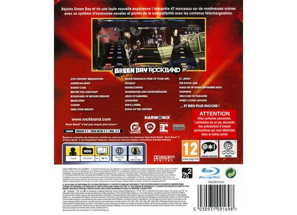Image Jeux Vidéo Green Day Rock Band PlayStation 3 (PS3)