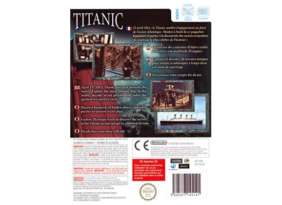 Image Jeux Vidéo Hidden Mysteries Titanic Wii