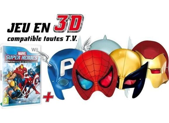 Image Jeux Vidéo Marvel Super Heroes 3D Grandmaster's Challenge + 5 masques Wii