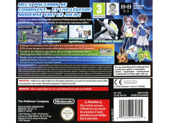 Image Jeux Vidéo Pokémon Version Noire 2 DS
