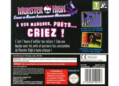 Jeux Vidéo Monster High Course de Rollers Incroyablement Monstrueuse DS