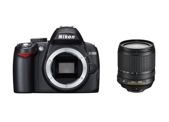 Image Appareil photo numérique NIKON D3000 + 18-105 VR Kit Noir Noir