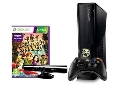 Console MICROSOFT Xbox 360 Slim Noir 250 Go + 1 manette + Kinect Adventures + Kinect