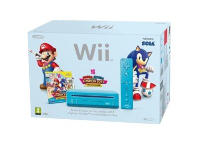 Console NINTENDO Wii Bleu + 1 manette + Mario & Sonic aux Jeux Olympiques de Londres 2012