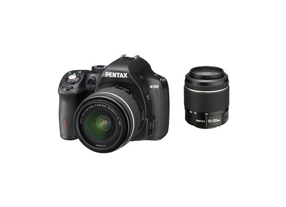 Image Appareil photo numérique PENTAX K-50 + DAL 18-55 WR + 50-200 WR Noir Noir