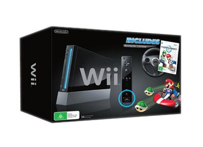 Console NINTENDO Wii Noir + 1 manette + Mario Kart + Wii Sport